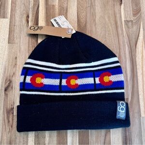 Black and Blue Colorado Beanie